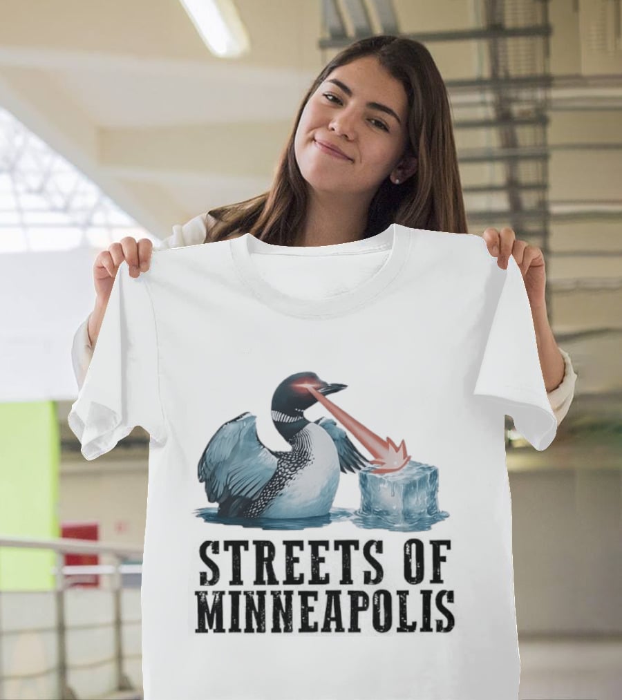 Loon Laser Eyes Melting Ice Streets Of Minneapolis T-Shirt