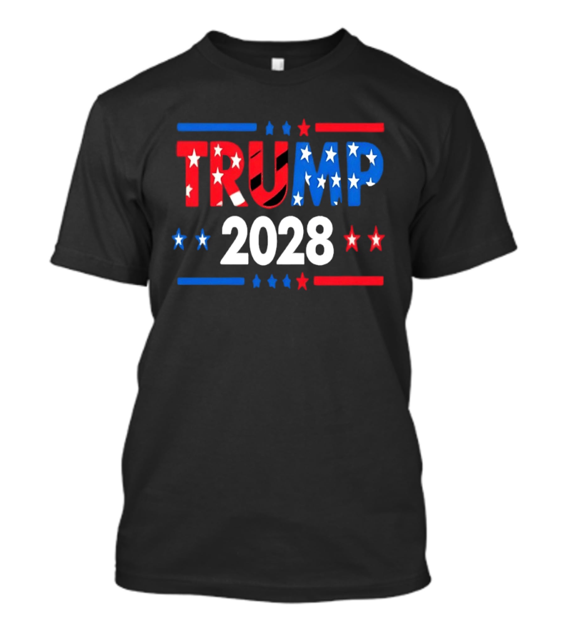 Trump 2028 Stars Stripes American Flag T-Shirt