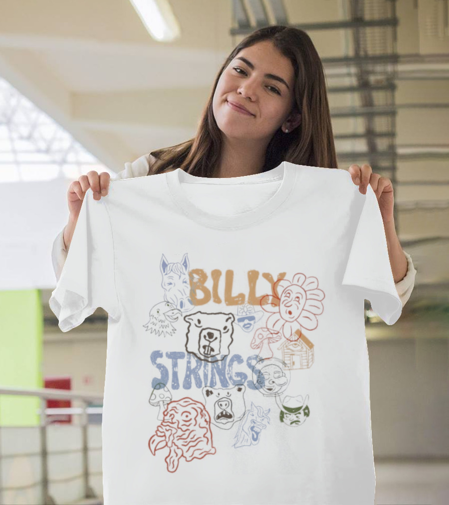 Billy Strings Characters Horse Sunflower Psychedelic T-Shirt