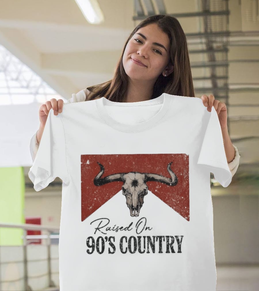 Bull Skull Marlboro Raised On 90's Country T-Shirt