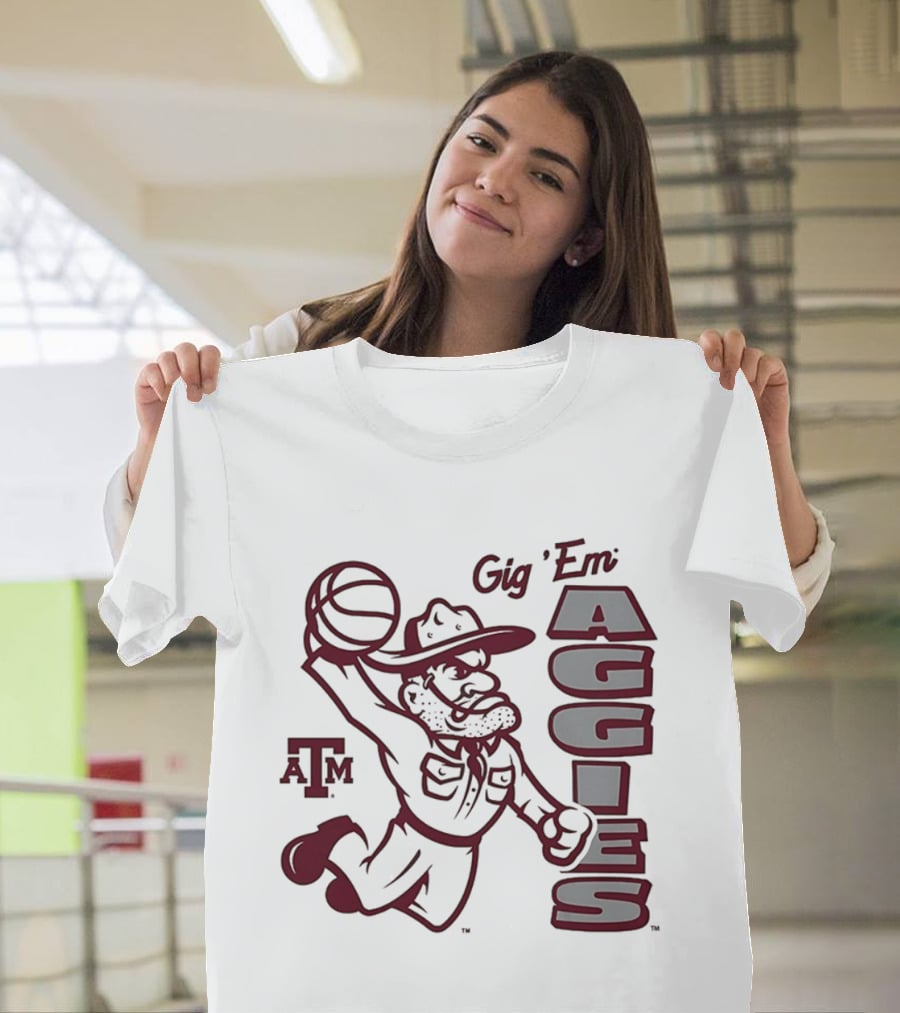 Texas A&M Gig 'Em Aggies Basketball Dunking Sarge T-Shirt