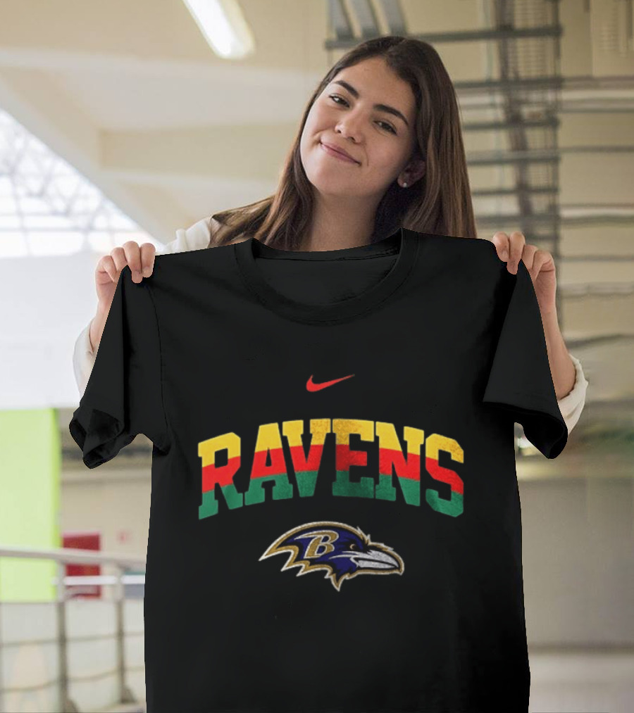 Nike Baltimore Ravens Rasta Colors 100th Anniversary T-Shirt