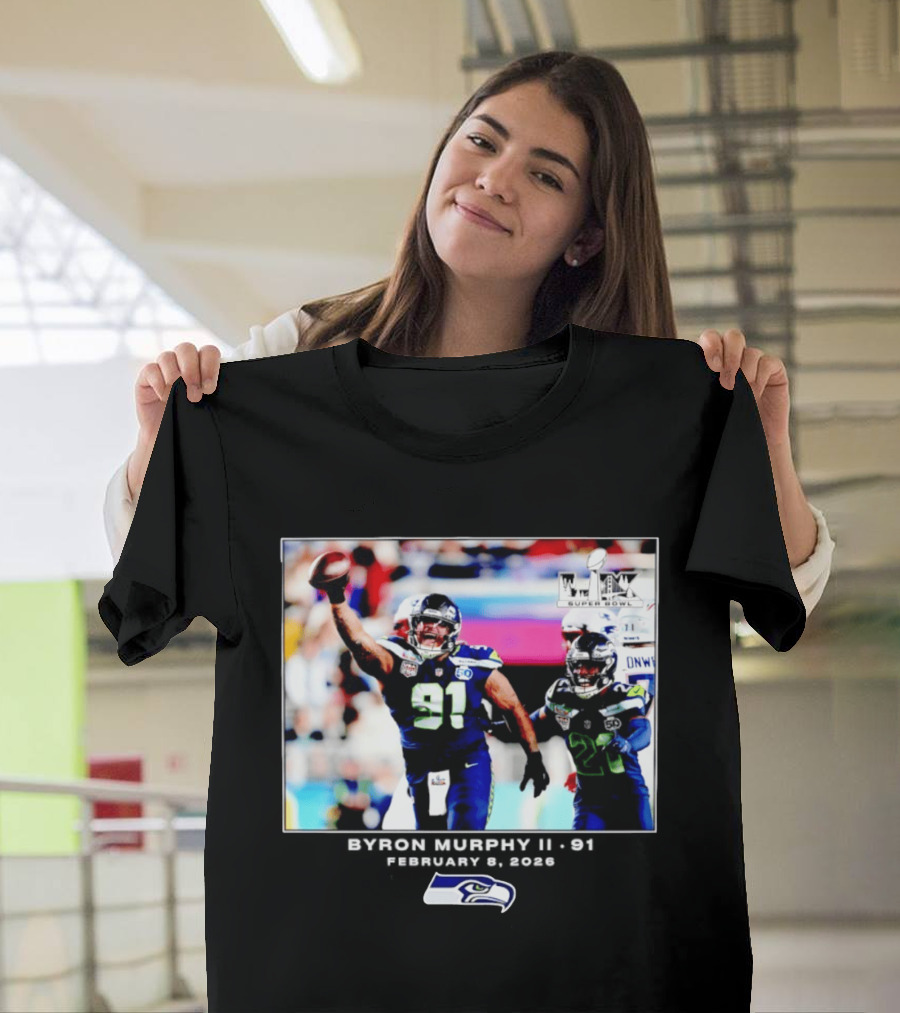 Byron Murphy II Seattle Seahawks Super Bowl LXI February 1 2026 T-Shirt