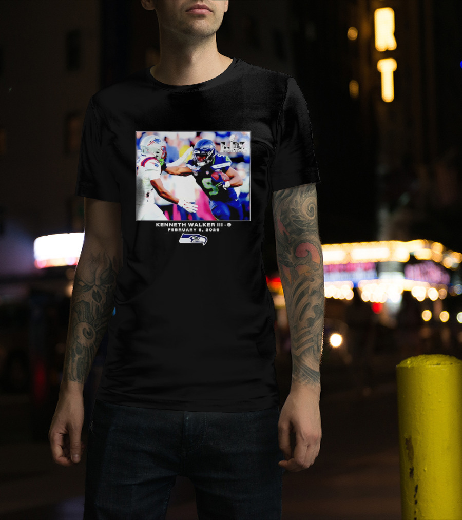 Kenneth Walker III Seattle Seahawks Super Bowl LIX Football 2026 T-Shirt