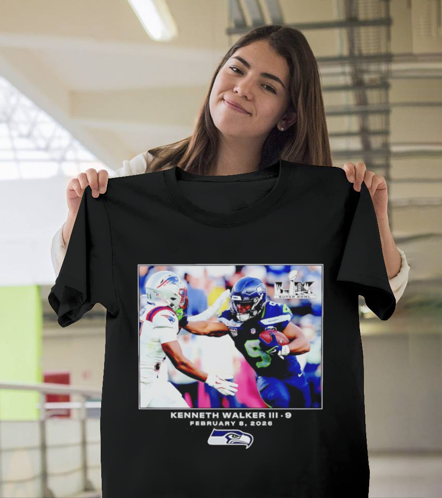Kenneth Walker III Seattle Seahawks Super Bowl LIX Football 2026 T-Shirt