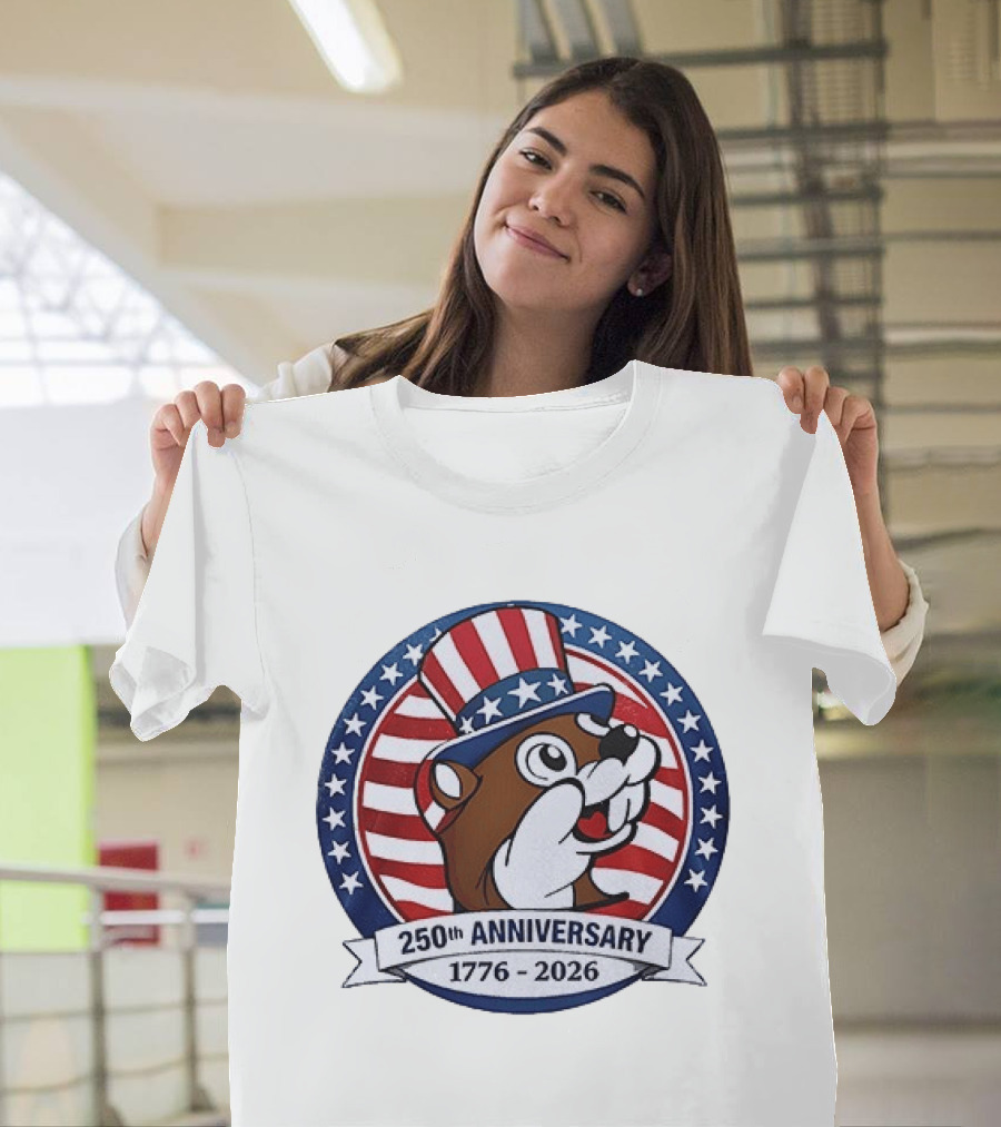 Buc Ee's 250th Anniversary 1776 2026 Patriotic Beavers With Stars And Stripes Hat T-Shirt