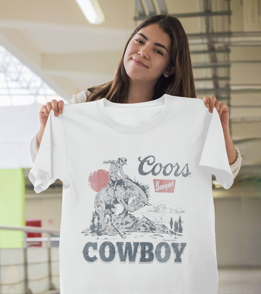 Coors Banquet Cowboy Rodeo Sunset Wrangler T-Shirt