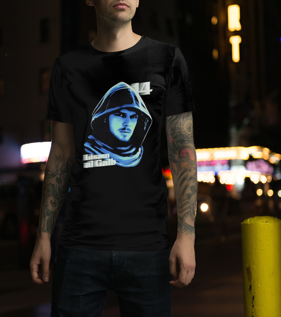 Lisam Al Gaib 14 Hooded Figure Mysterious Blue Aura T-Shirt