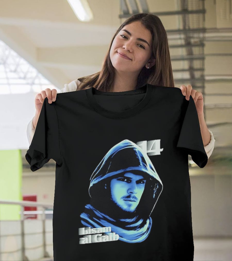 Lisam Al Gaib 14 Hooded Figure Mysterious Blue Aura T-Shirt