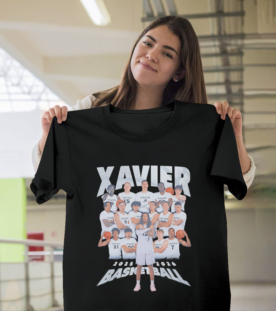 Xavier Men's Basketball 2025 2026 Team Player Roster Collage T-Shirt