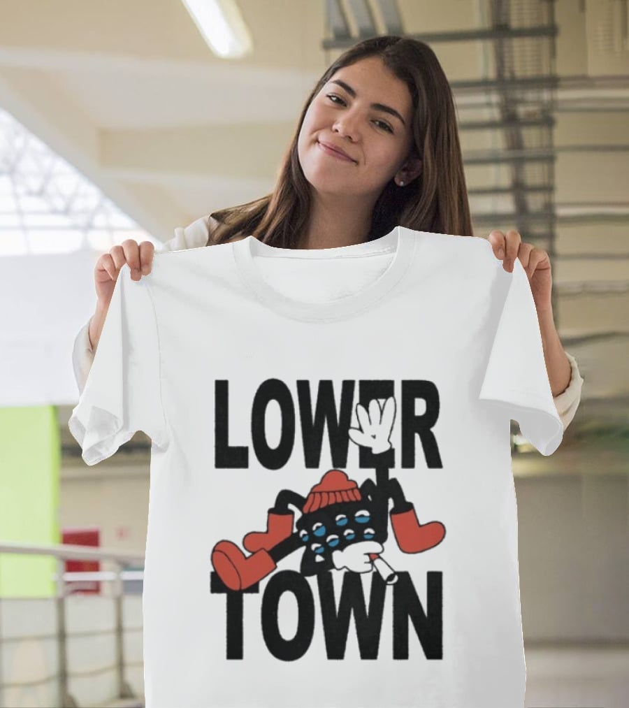 Lowertown Smokey Spider Cartoon Character With Boots And Beanie T-Shirt