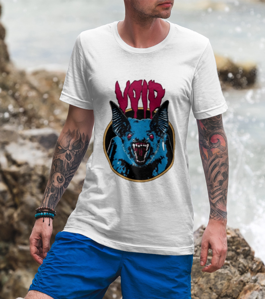 VOiD Screaming Blue Bat With Red Eyes T-Shirt