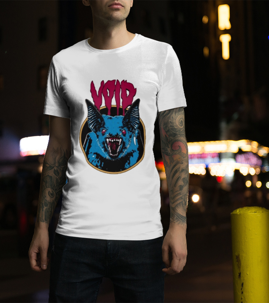 VOiD Screaming Blue Bat With Red Eyes T-Shirt