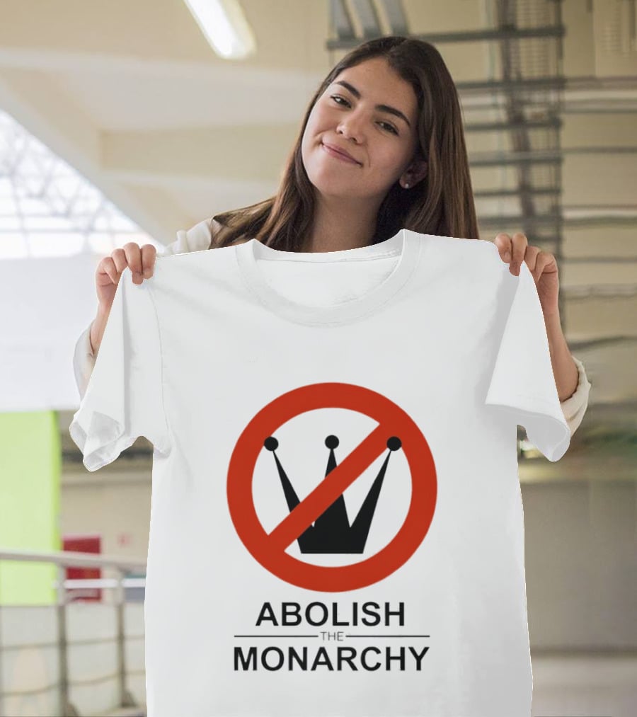 Abolish The Monarchy Crown Symbol With Red Strike Through T-Shirt