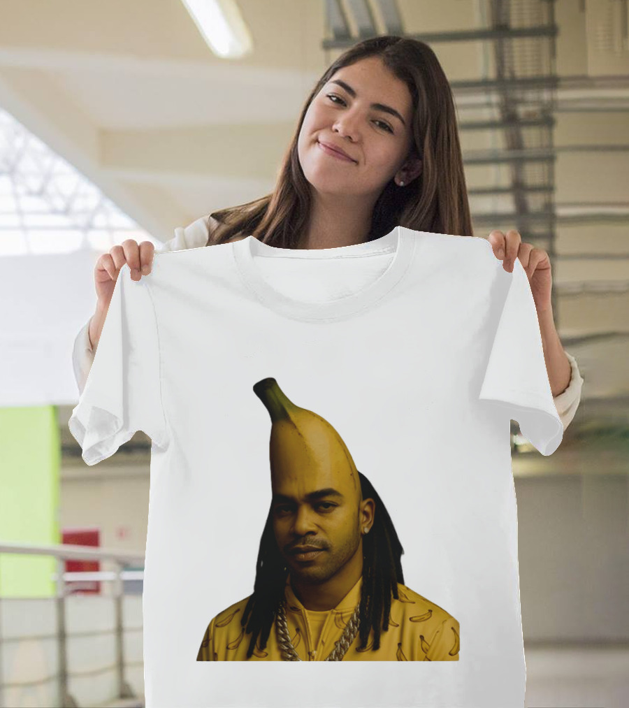 Banana Santana Face Head Banana Man With Dreadlocks And Chain T-Shirt