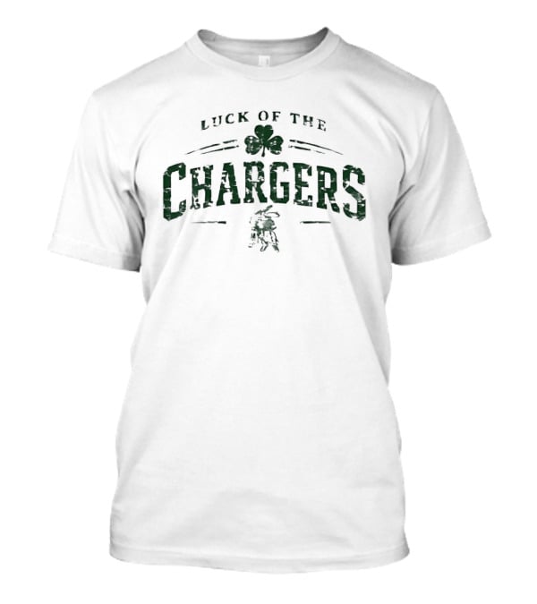 Luck Of The Chargers Shamrock And Leprechaun T-Shirt