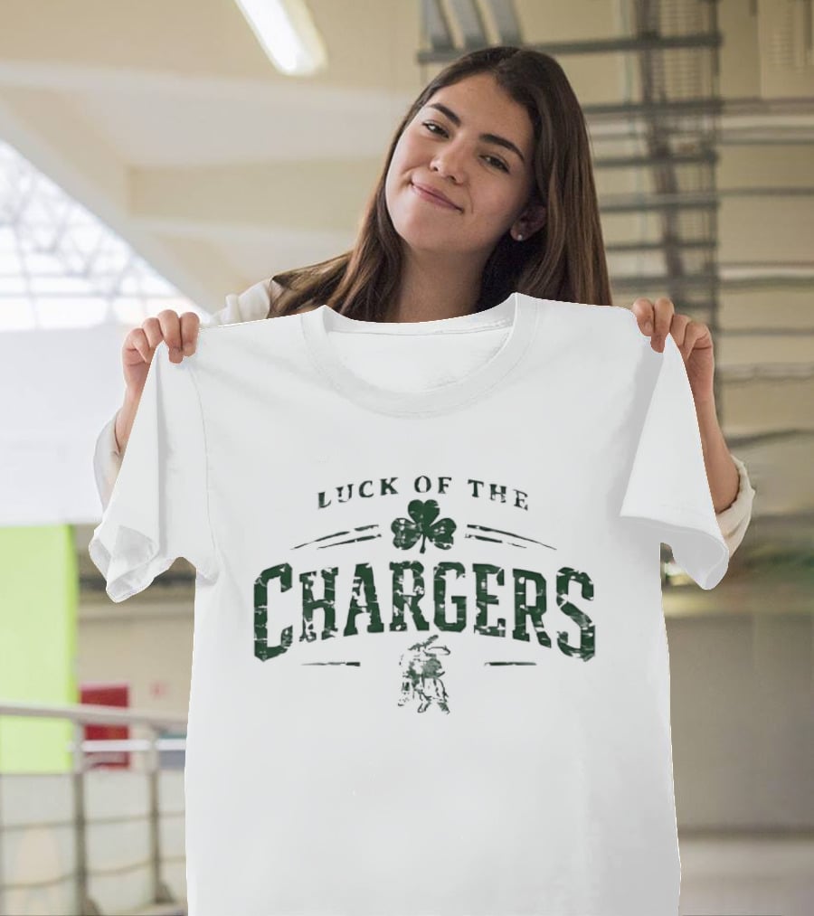 Luck Of The Chargers Shamrock And Leprechaun T-Shirt