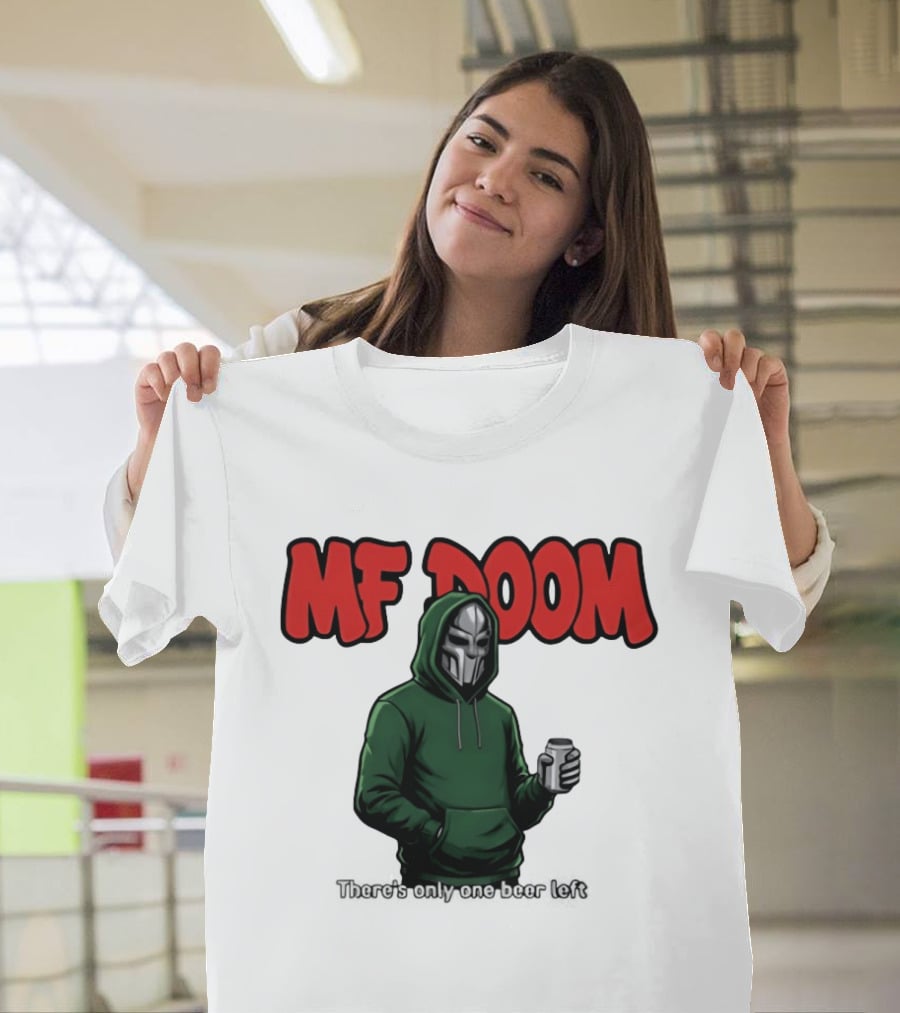 MF DOOM There's Only One Beer Left Masked Rapper With Can T-Shirt