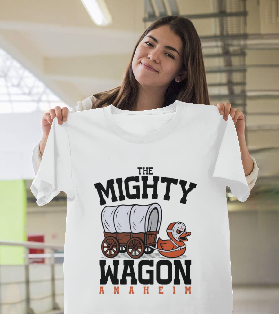 The Mighty Wagon Anaheim Ducks Hockey Cart Duck T-Shirt