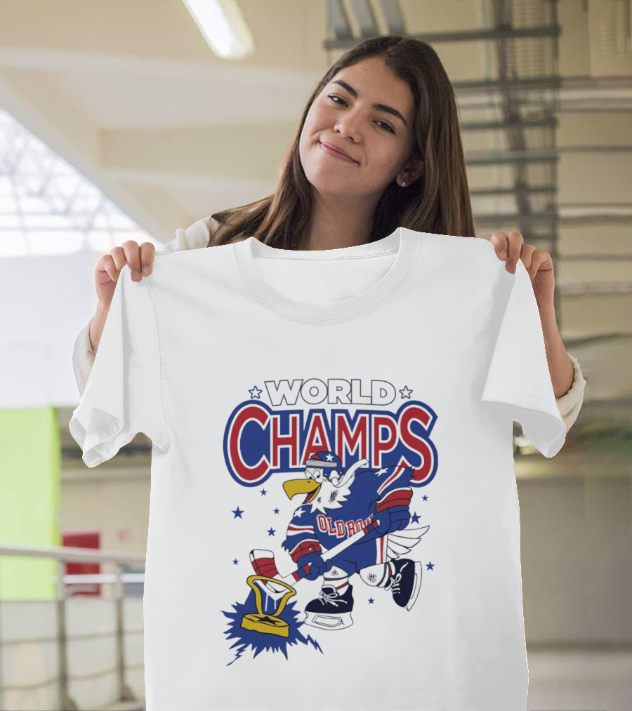 World Champs Old Boy Eagle Hockey Victory T-Shirt