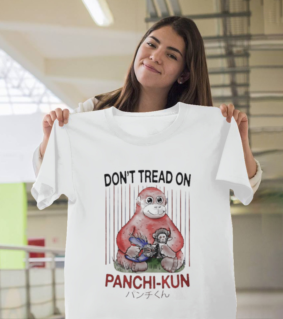 Don't Tread On Panchi Kun Cute Sloth Hugging Blue Teddy Bear T-Shirt