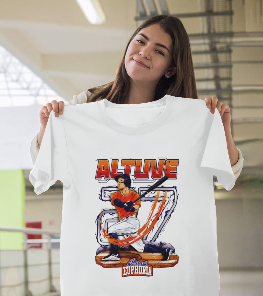 Altuve 27 Planet Euphoria Houston Astros Hand Drawn T-Shirt