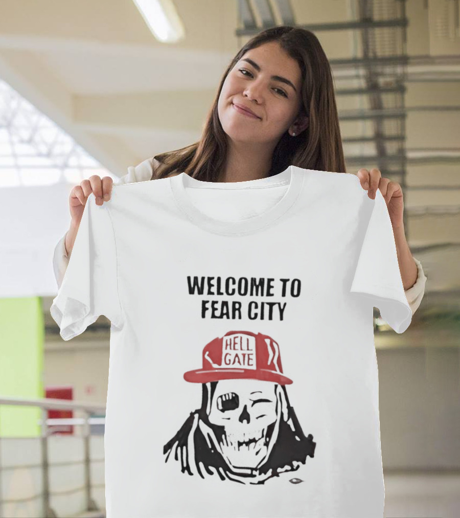 Welcome to Fear City Skull Hell Gate Cap T-Shirt