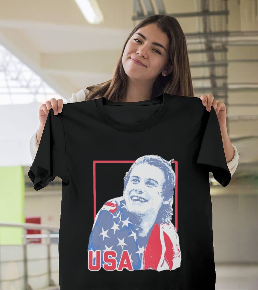 Jack Hughes USA Flag 2026 Hockey T-Shirt