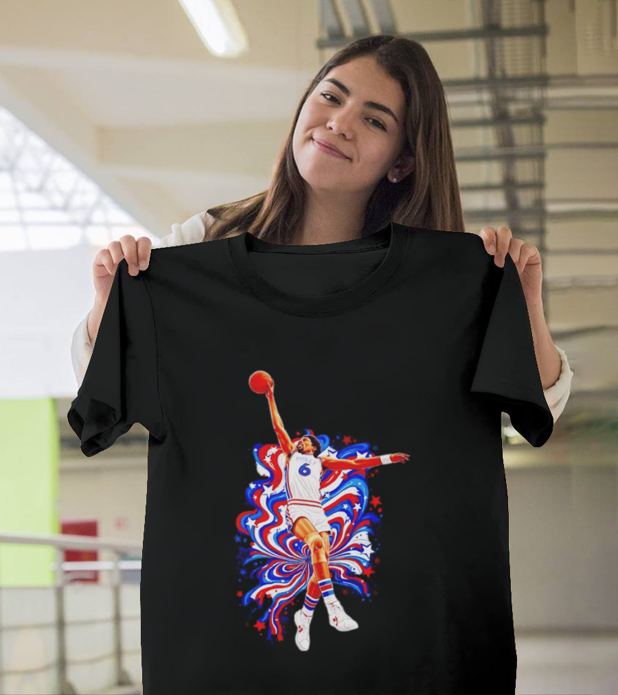 Philadelphia 76ers Julius Erving Dr. J Phunkadelic Slam Dunk T-Shirt