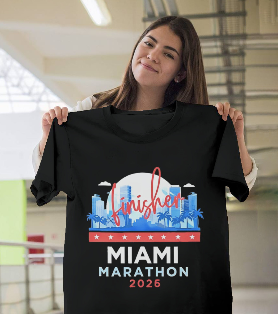 Finisher Miami Marathon 2026 City Skyline Florida T-Shirt