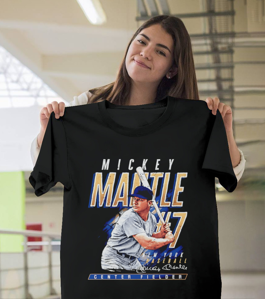 Mickey Mantle 7 New York Baseball Center Fielder T-Shirt