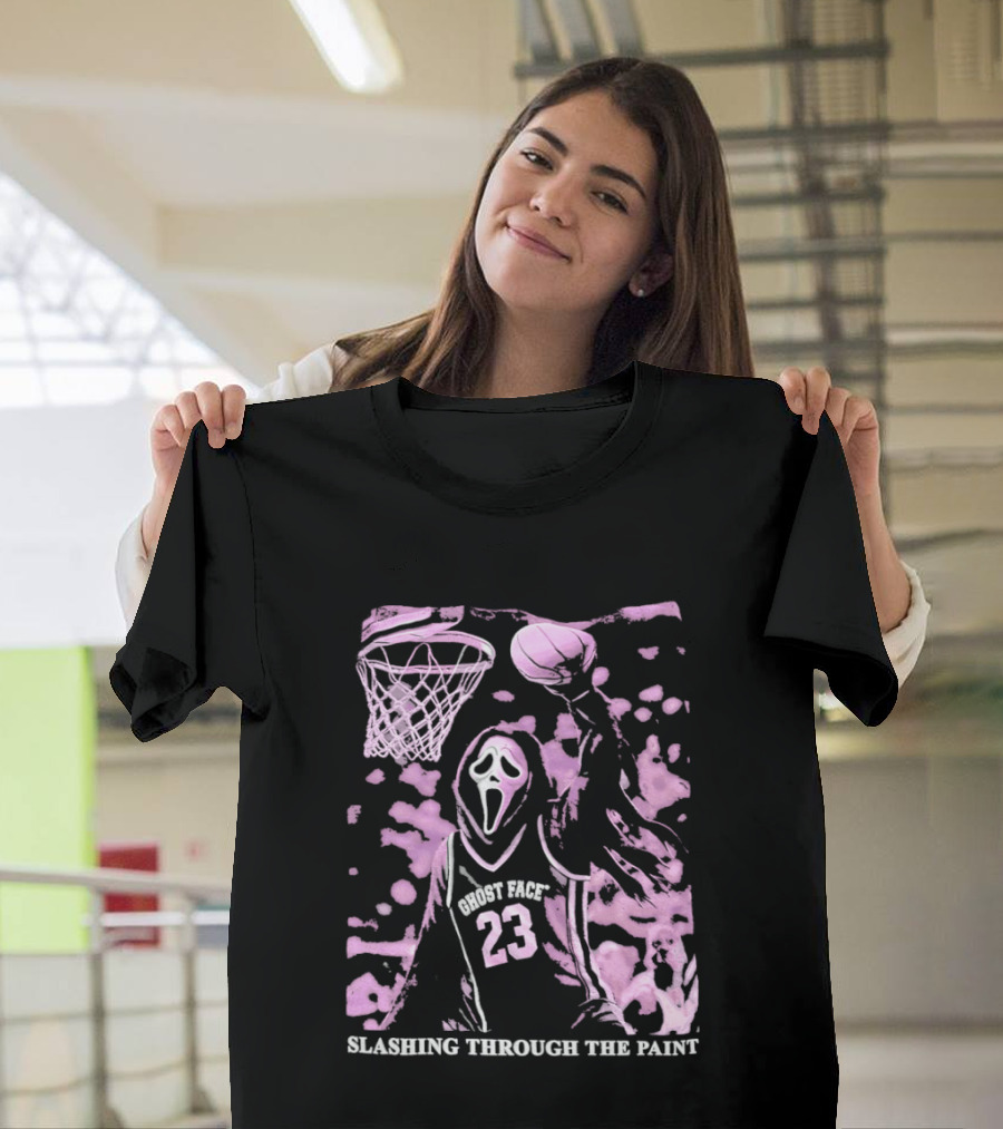 Ghost Face 23 Dunking Basketball Slashing Through The Paint T-Shirt