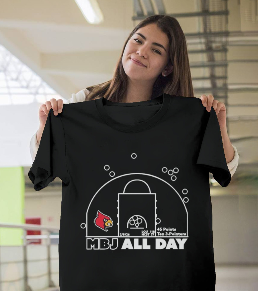 Louisville Cardinals MBJ All Day Basketball 45 Points 2026 Reclassified T-Shirt