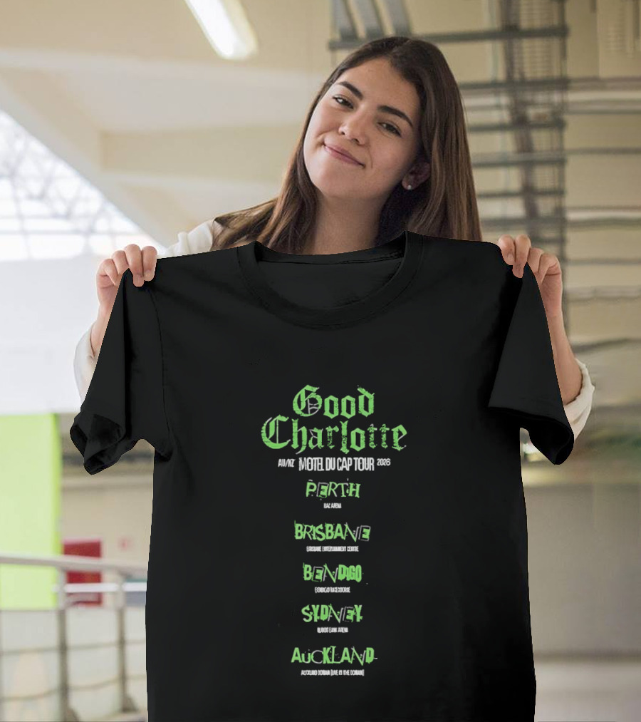 Good Charlotte Motel Du Cap Tour 2026 Perth Brisbane Bendigo Sydney Auckland T-Shirt