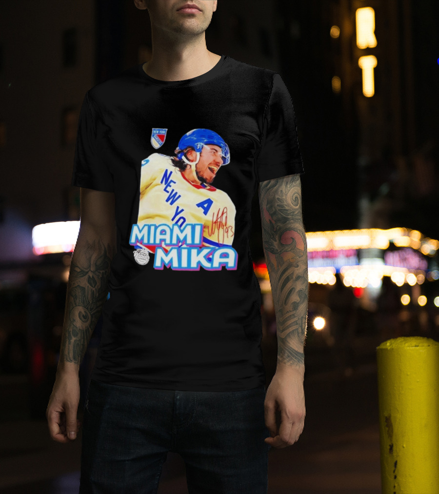 New York Rangers Mika Zibanejad Miami Mika 93 T-Shirt