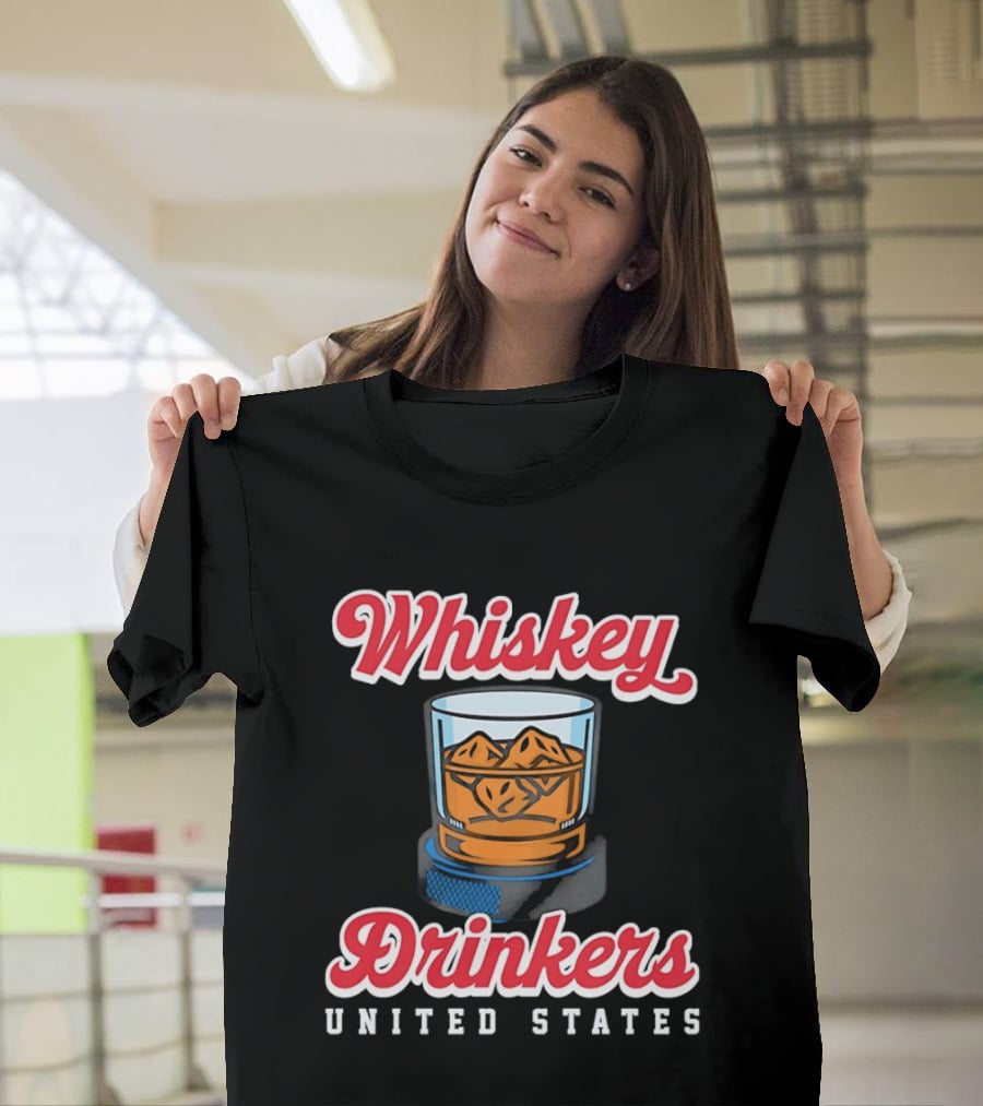 Whiskey Drinkers Ice Hockey United States Proud Fan Gear T-Shirt