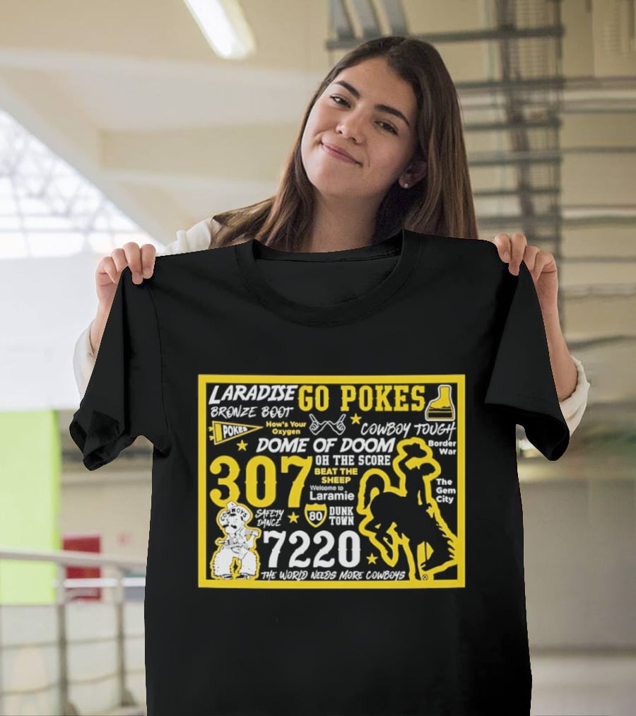Laramie Go Pokes 307 Dome Of Doom Double A 7220 Beat The Sheep Cowboy Tough Pistol Pete T-Shirt