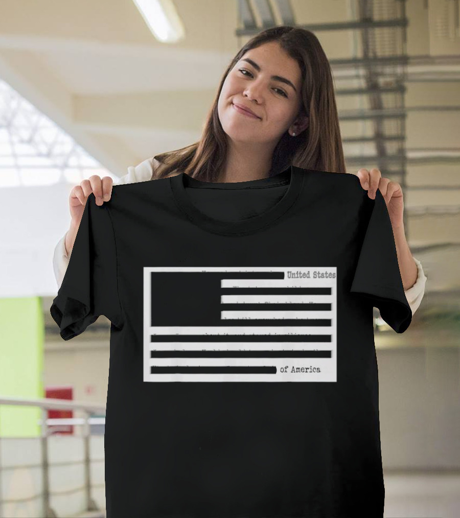 Censored American Documents Flag United States USA T-Shirt