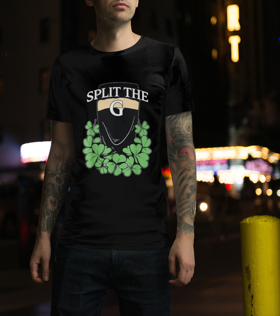 Split The G Shamrock Clover St. Patrick's Day Pint T-Shirt