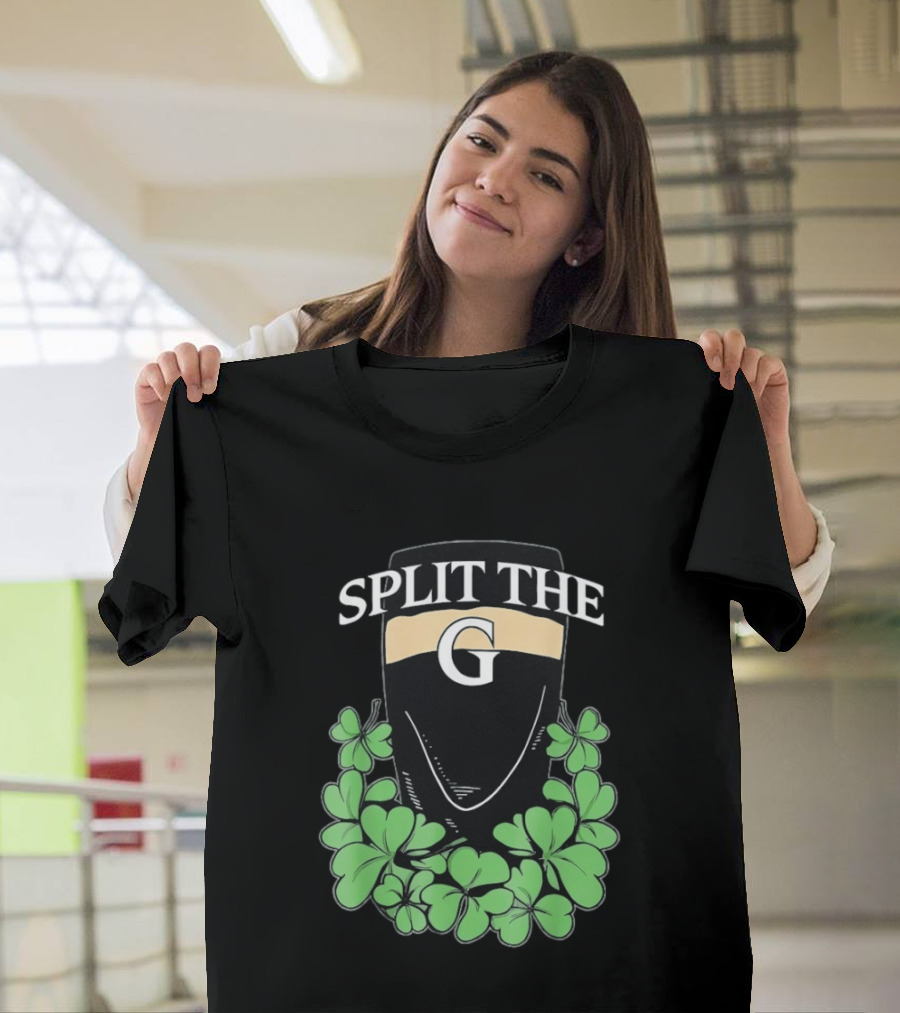 Split The G Shamrock Clover St. Patrick's Day Pint T-Shirt
