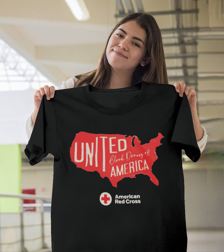 United Blood Donors Of America Map Red Cross Collaboration T-Shirt