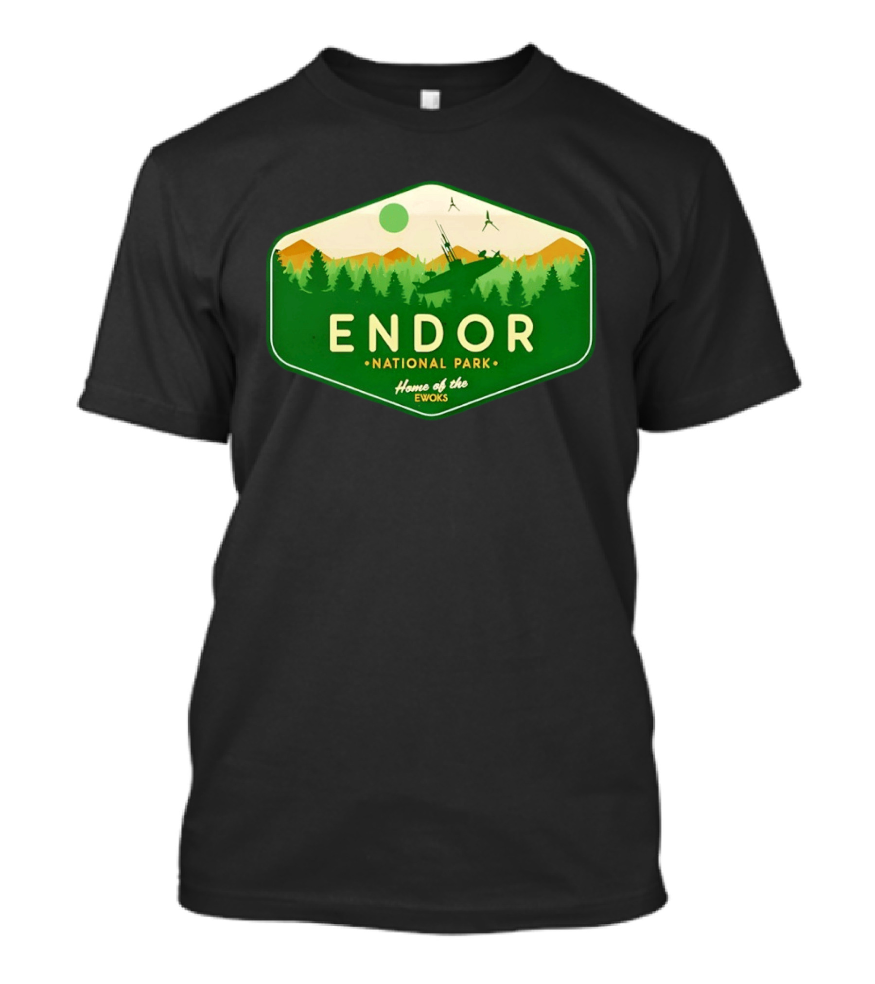 Endor National Park Home Of The Ewoks Forest Landscape Spaceships T-Shirt