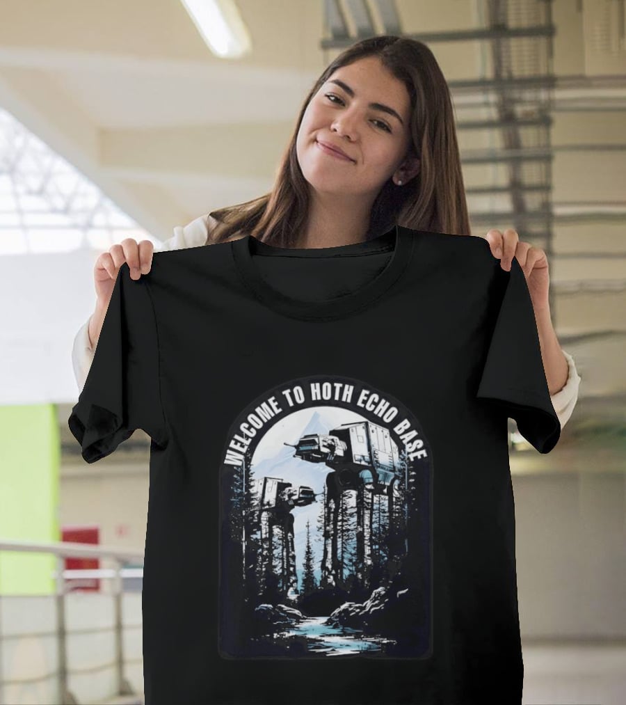 Welcome To Hoth Echo Base AT AT Walkers Forest Scene T-Shirt