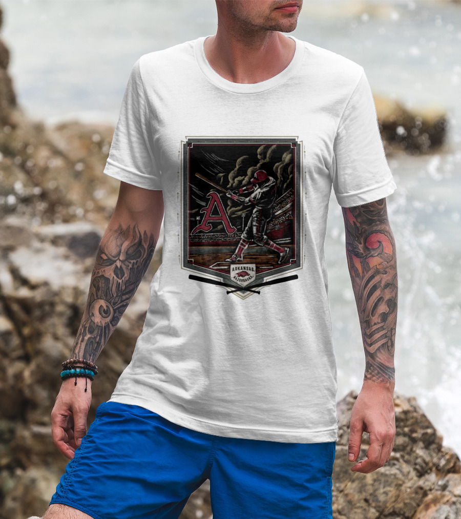 Arkansas Razorbacks The Thunder Baseball Stadium Scene T-Shirt