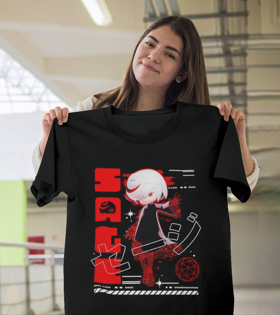 Sage Frontiers Character Illustration With Bold Red T-Shirt