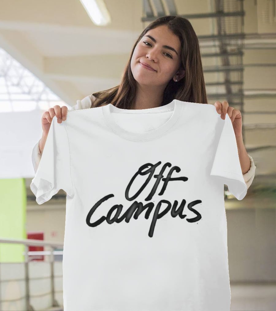 Off Campus Handwritten Black T-Shirt