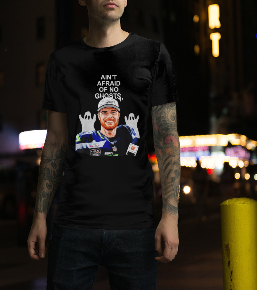 Ain't Afraid Of No Ghosts Seattle Super Bowl Champions ESPN NFL T-Shirt