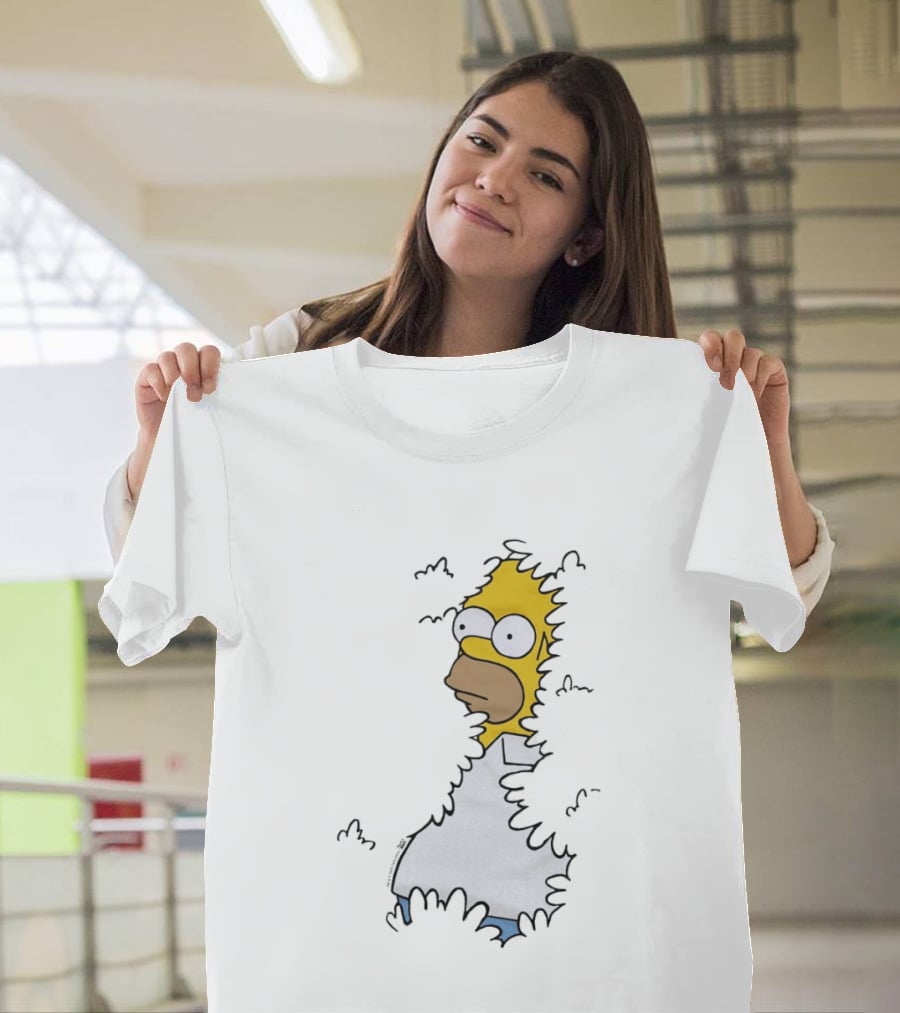 The Simpsons Homer Disappearing Into Bushes Meme T-Shirt