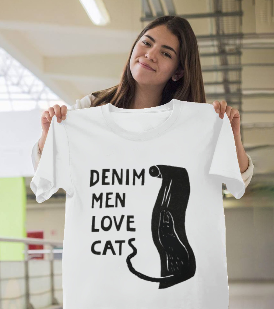 Denim Men Love Cats Feline T-Shirt