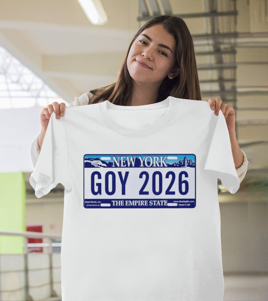New York Goy 2026 The Empire State License Plate T-Shirt